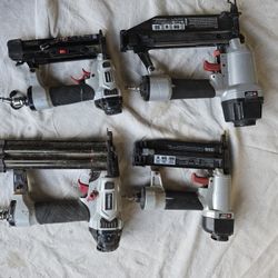 “Set of 4 Pneumatic Nail Guns – All Go Together”

