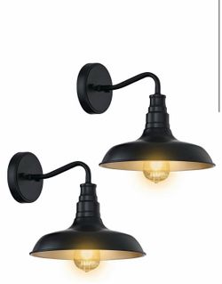 Edwright Dark Bronze Gooseneck Outdoor Barn Lights Set of 2 (L-3805)
