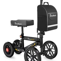 BlessReach All-Terrain 4-Wheel Knee Walker Scooter, Adjustable, 300 Lb