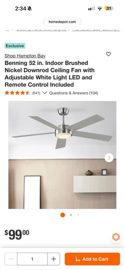 52 in. Indoor Ceiling Fan