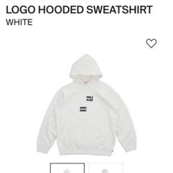 Supreme Hoodie White Split Box Logo - White - Medium