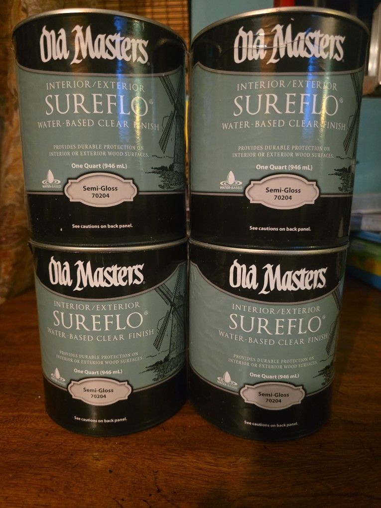 Interior/Exterior Sureflo Water Based Clear Finish $15 Each Quart Or $50 For All 4 Quatrs