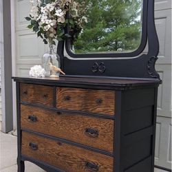 Refinished dresser With Mirror