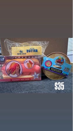 Squishy Hot Dog Toy & Mystery Dumpling Bundle