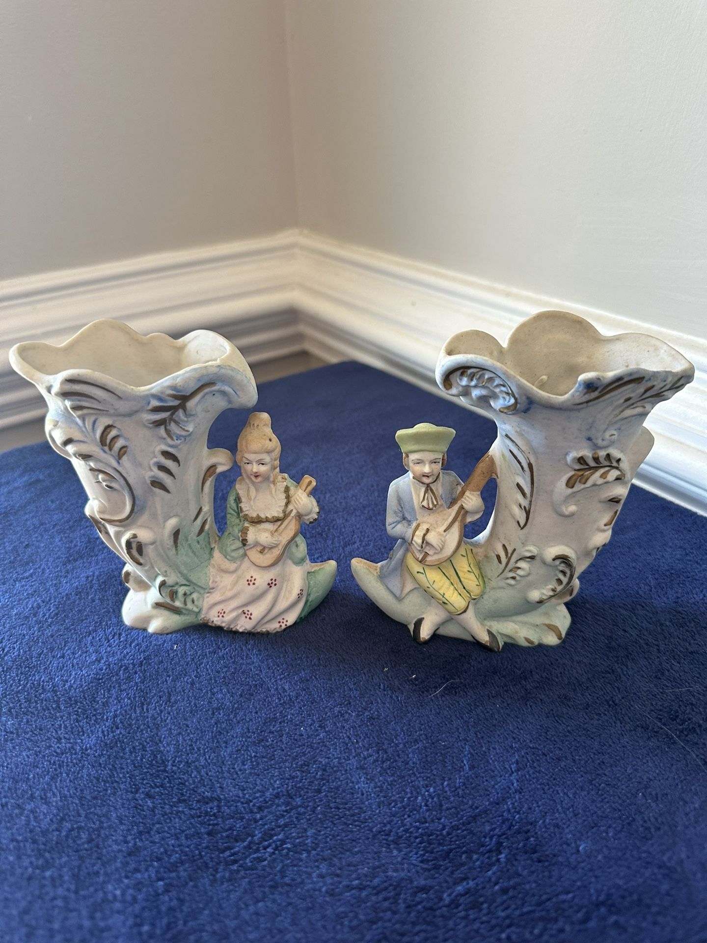 Occupied Japan Porcelain Bisque Figures . Post WW 2 1942-1951