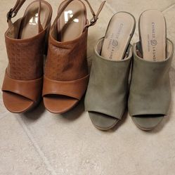 Two Pairs Of Size 7 High Heels 