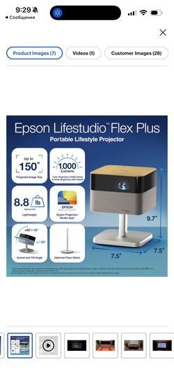 Epson - Lifestudio Flex Plus 4K PRO-UHD Portable Smart Projector,