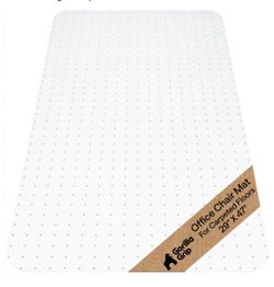 GORILLA GRIP Slip Resistant Clear Office Chair Mat for Carpet Floors, Smooth Rolling Glide Under Desk, Heavy Duty Plastic Computer Mats and Carpeted F