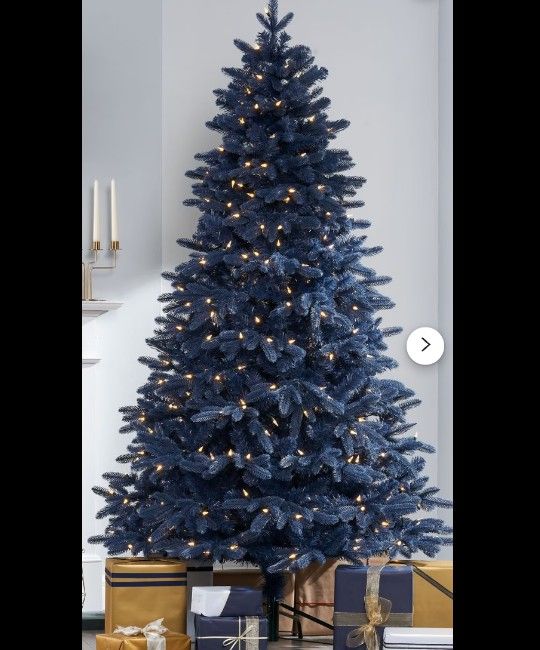 Brand New - Wondershop - 6" Blue Glittered Balsam Fir Lit Tree / 1396 Tips -250 Clear Mini Lights