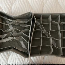Foldable underwear and sock organizers