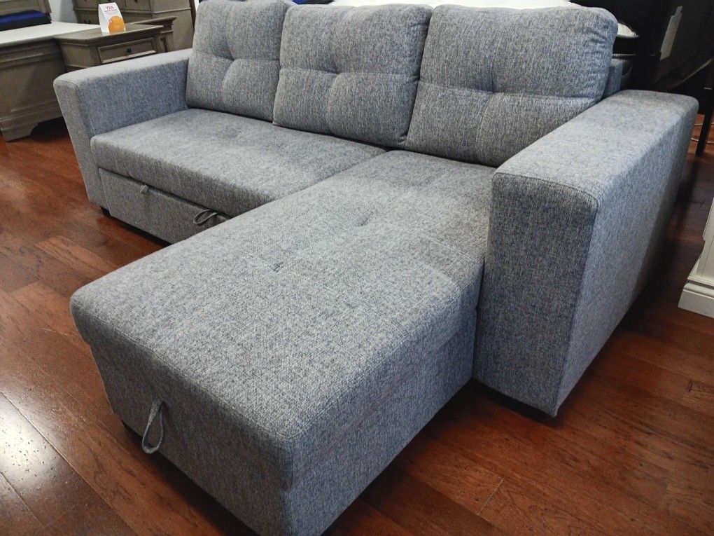 *Black Friday Weekend!!!*---Monaco Fabric Sleeper Sofa W/Adjustable Chaise---Limited Stock!!!---Delivery/$10 Down Financing🤭