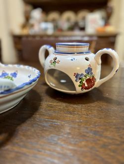 Austrian Pottery Bowl And Incense Bowl 