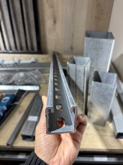 1-5/8”x 1-5/8”x 20' , 12Gauge Steel Half-slot A Strut Channel, Slotted Back, Galvanized Metal U-Bracket