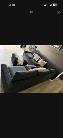 Black Corduroy Sectional Sofa
