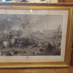 HUGE ANTIQUE CIVIL WAR LITHOGRAPH