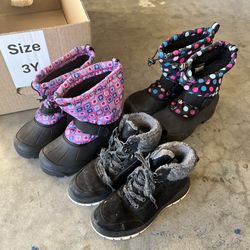 Youth Kids Size 3Y Boys Girls Snow Boots Waterproof Winter Ski Snowboard Outdoor Sports