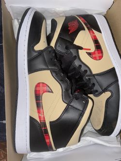 ‘Tartan’ Retro Jordan 1 (Red Tan & Black Plaid)