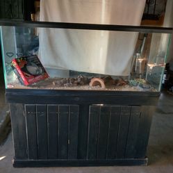 55 Gallon Tank with Stand and Reptile Accessories 