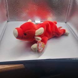 Rare VINTAGE 1995 SNORT Ty Beanie Baby Red Bull Many Errors KR Limited Ed.