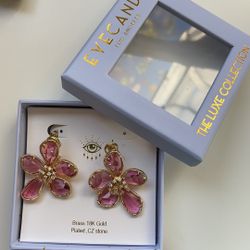 Gold Plated And Crystal Earrings