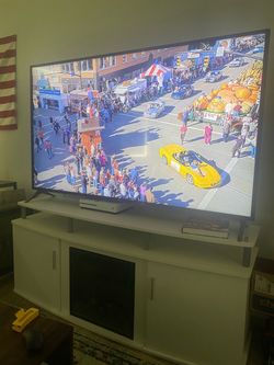 Large Flat Screen LED TV with TV Stand