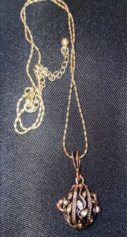 Gold-Tone Chain Necklace with Ornate Pendant