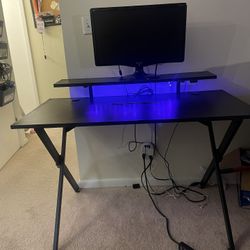 LED gaming Table W/Gaming Monitor