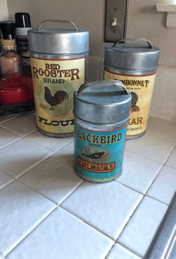 Tin kitchen canisters