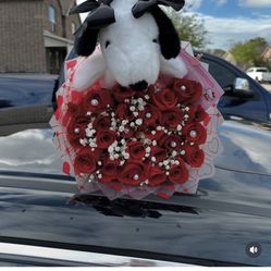 25 Roses Snoopy Bouquet 