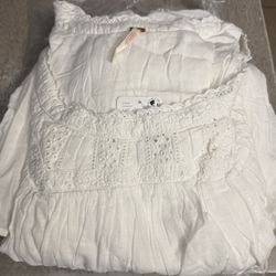 Free People Sandy Shores Babydoll Dress in Ivory Medium 