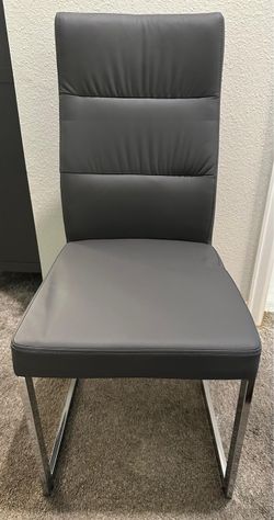 Gray leather chairs