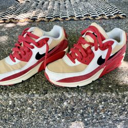 Nike Air Max 90  - Leather Sesame Red/Clay - Size 5.5 Y