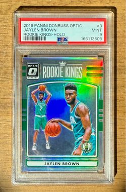 2016-17 Donruss Optic JAYLEN BROWN Rookie Kings #3 Holo RC PSA 9 Celtics Low PoP