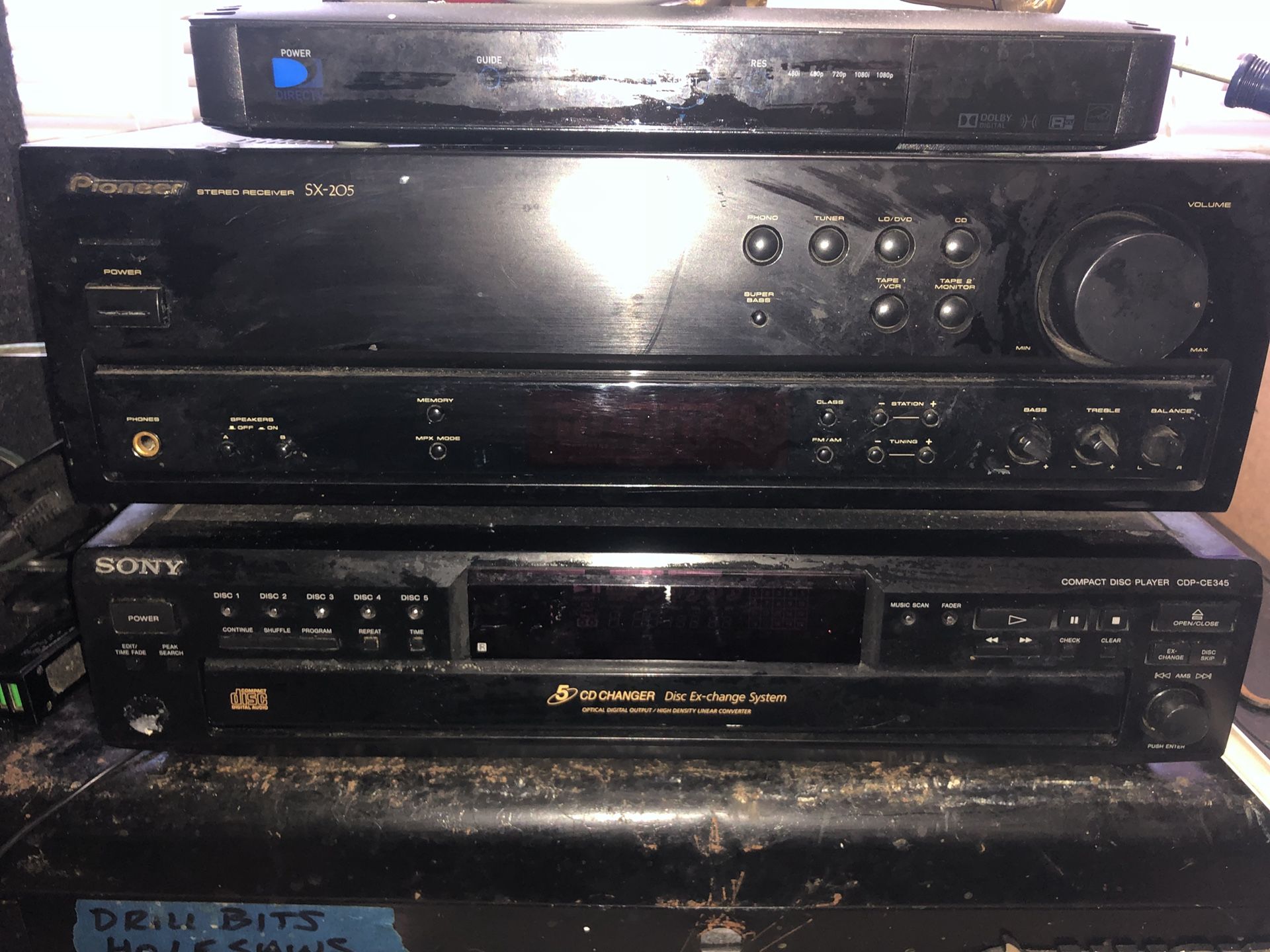 Pioneer receiver and Sony 5 disc changer and pair of GLI Pro speakers