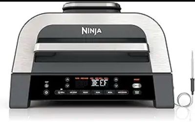 Ninja Foodi Smart XL 6-in-1 Indoor Grill & Air Fryer, Black/Silver, DG551 Smart Cook System & Food