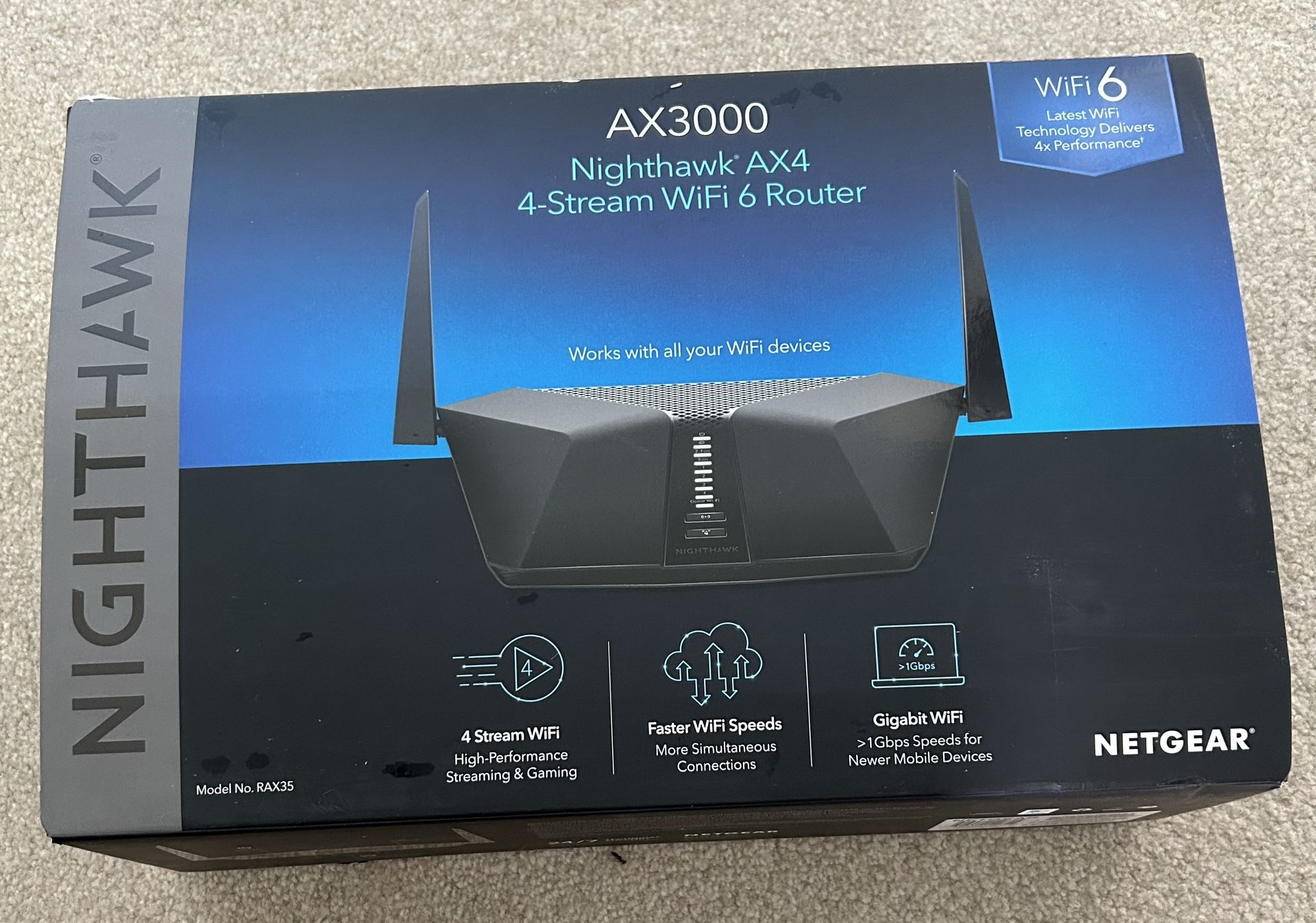 NETGEAR Nighthawk AX4 4-Stream AX3000 WiFi 6 Router
