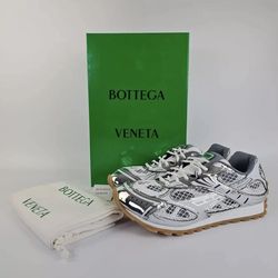 Bottega Veneta Orbit Men's Sneaker Silver/White Size 8,9 US 41,42 EU