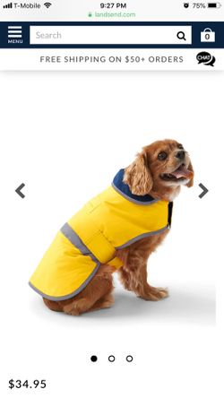 Lands end dog solid squall jacket size large