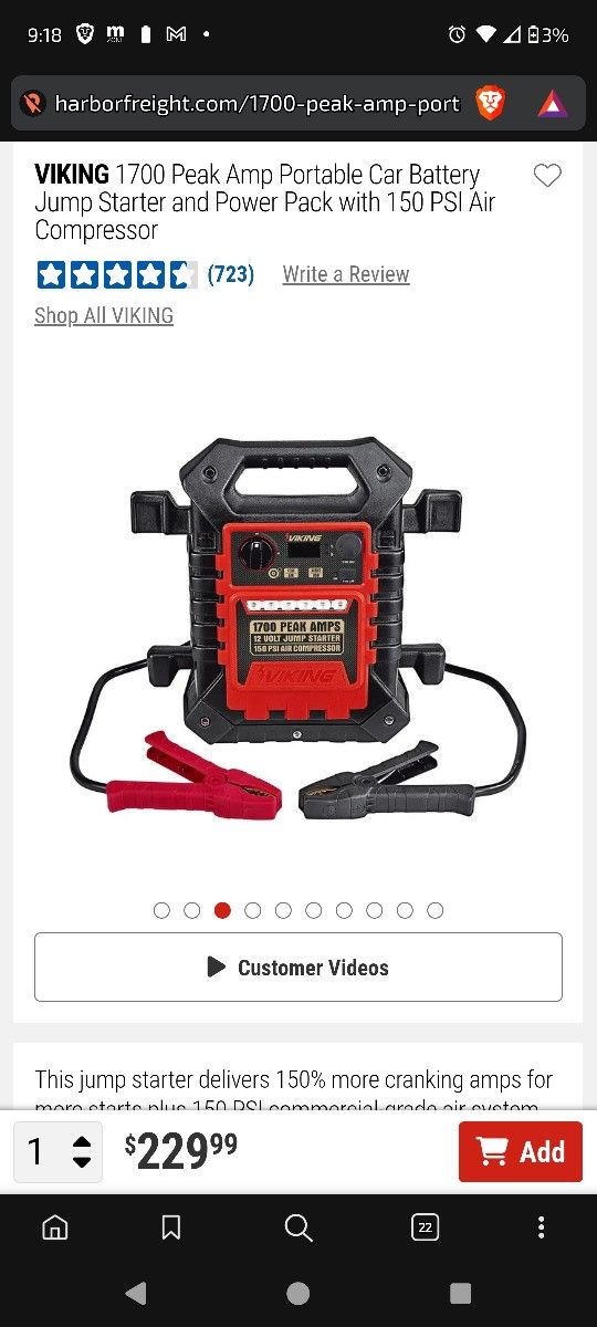 Jump Starter And Air Compressor