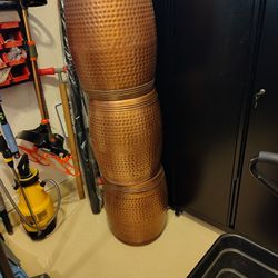 3 Metal Copper Color Barrel End Tables