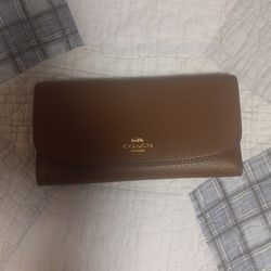 Coach Leather Checkbook Wallet