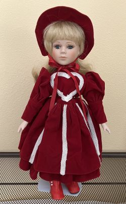 Victorian Doll, Dressed In Red