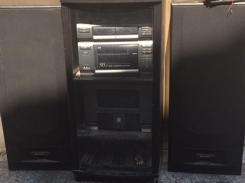 Sharp 50+ Disc Changer System + Entertainment Center + Speaker System