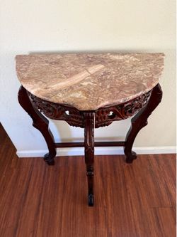 Traditional Accent Table with Marble Top