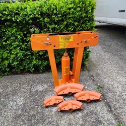 CENTRAL HYDRAULICS 12-TON PIPE BENDER MAX BEND 90 DEGREES PIPE DIA RANGE 