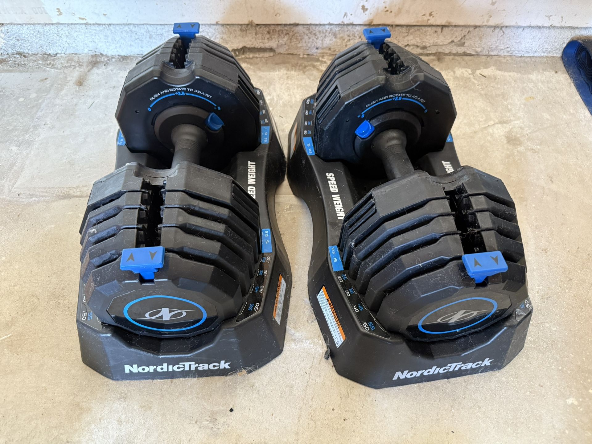 NordicTrack Select-A-Weight 55Lbs Adjustable Dumbbells With Fitted Storage Tray