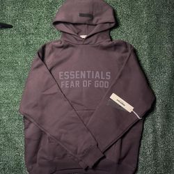 Fear of God Essentials Hoodie Plum Burgundy Purple Size M S L XL Authentic