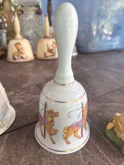 Porcelain Decorative Bell with Carousel Horses