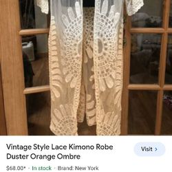 vintage style kimbomo robe duster Orange