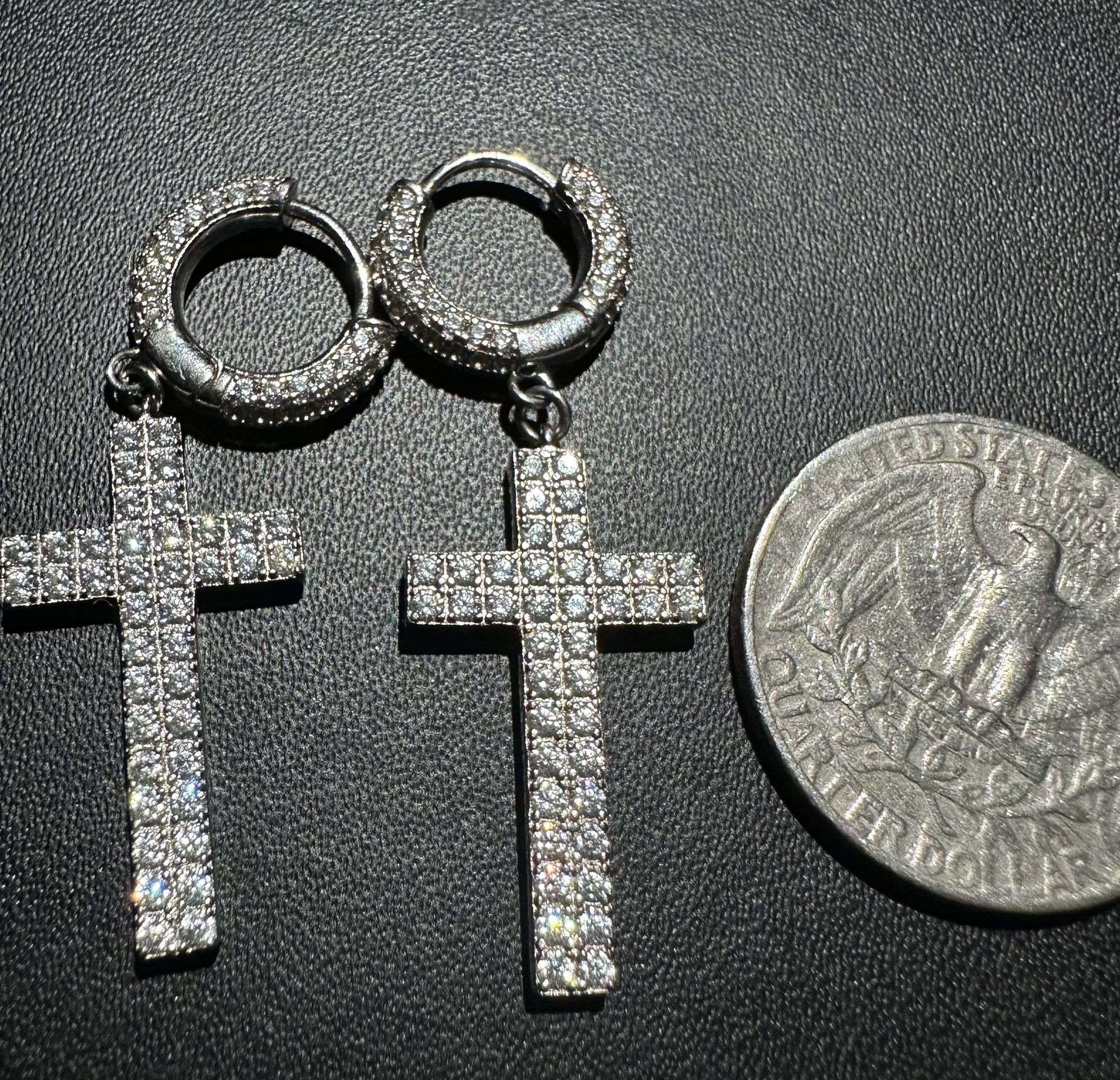 Moisannite Cross Earrings